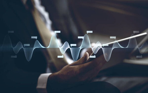 Businessman Checking Financial Report His Tablet — Stock Photo, Image