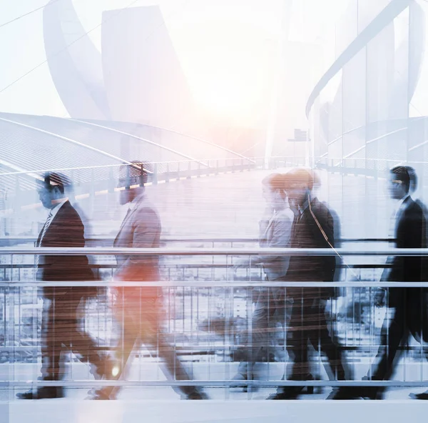 Diverse Business People Walking Overpass — Stock Photo, Image