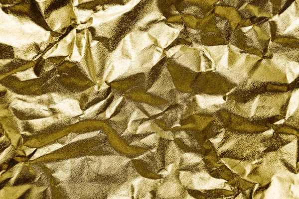 Papel Dourado Enrugado Fundo Texturizado — Fotografia de Stock
