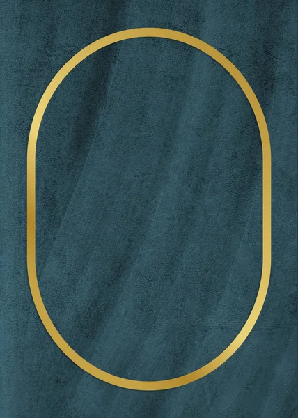 Oval Emoldurado Dourado Uma Textura Folha — Fotografia de Stock