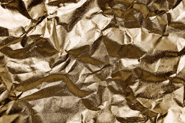 Crumpled Gold Paper Textured Background — Stock Photo, Image