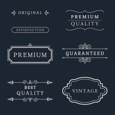 Vintage sigorta primi etiket koleksiyonu vektörel çizimler