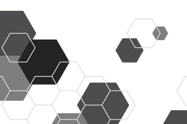 Siyah ve beyaz altıgen geometrik desenli arka plan vektör