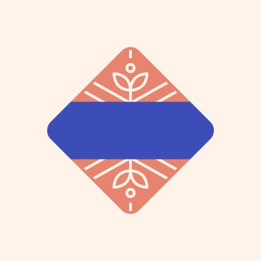 Bir krem arka plan vektör üzerinde geometrik şekilli rozet