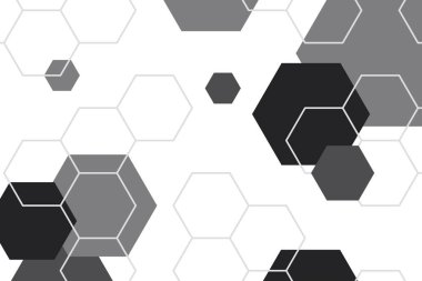 Siyah ve beyaz altıgen geometrik desenli arka plan vektör