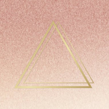 Altın üçgen çerçeve gül altın arka plan vektör