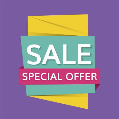 Renkli mağaza özel satış tanıtımı tanıtım rozet vektörü