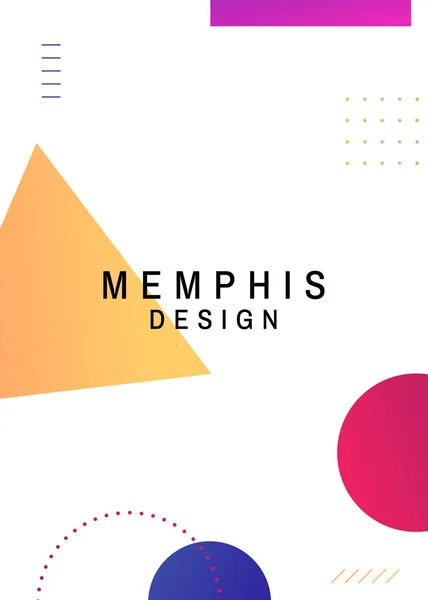 Színes Geometriai Fehér Memphis Háttér Vektor — Stock Vector