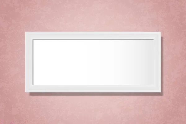 Witte Frame Mockup Een Muur Vector — Stockvector