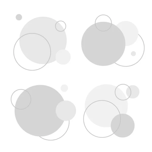 Grijze Cirkel Geometrisch Patroon Badge Vectoren Set — Stockvector
