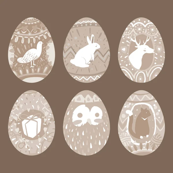 イースターの祭りは卵のコレクションベクトルを描いた — ストックベクタ