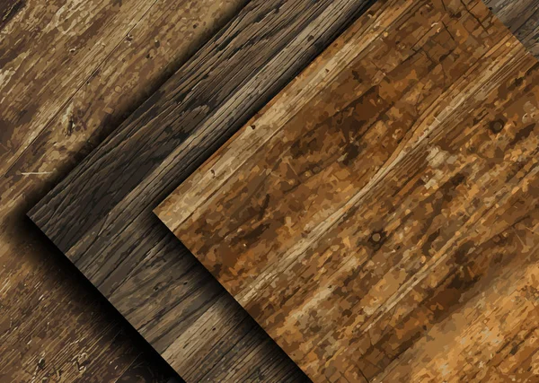 Brunt Trä Texturerat Bakgrund Vektorer Samling — Stock vektor