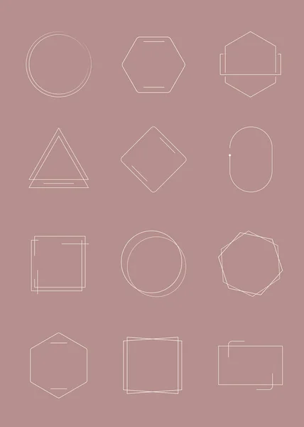 Бейджі Рожевому Фоні Векторна Колекція — стоковий вектор