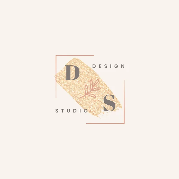 Desain Studio Vektor Logo Minimal - Stok Vektor