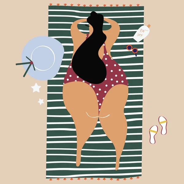 Woman Tanning Beach Vector Royalty Free Stock Vectors