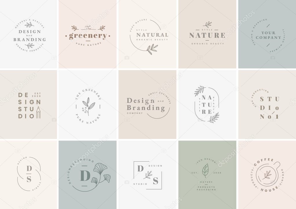Floral brand and logo designs vector collection