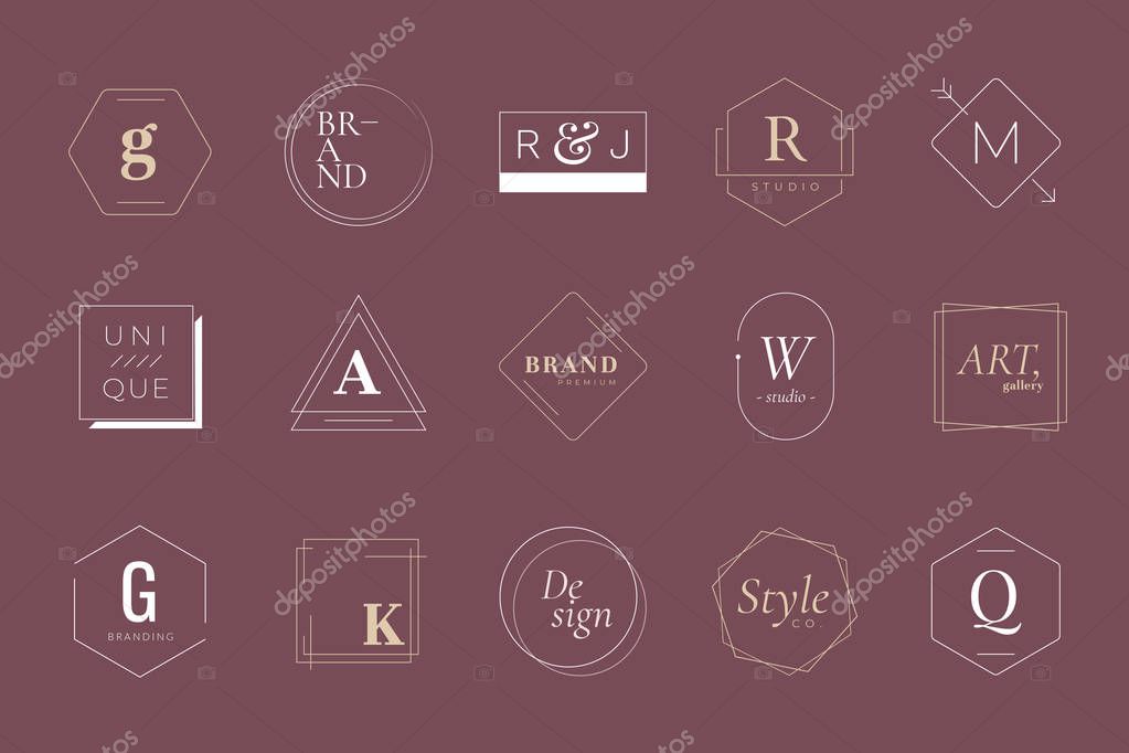 White badges on red background vector collection