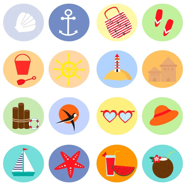 seyahat ve yaz plaj Icon set