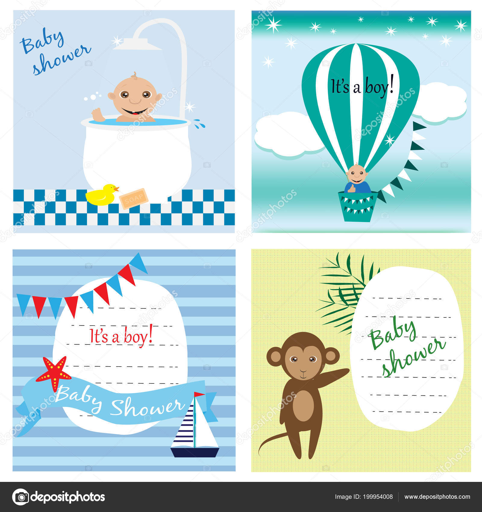 Set Of Baby Shower Invitation Greeting Cards Poster Template Set Of Baby Shower Invitation Greeting Cards Poster Template