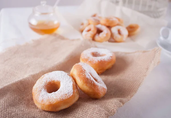 Fresh Donut Napkin Table — Stock Photo, Image