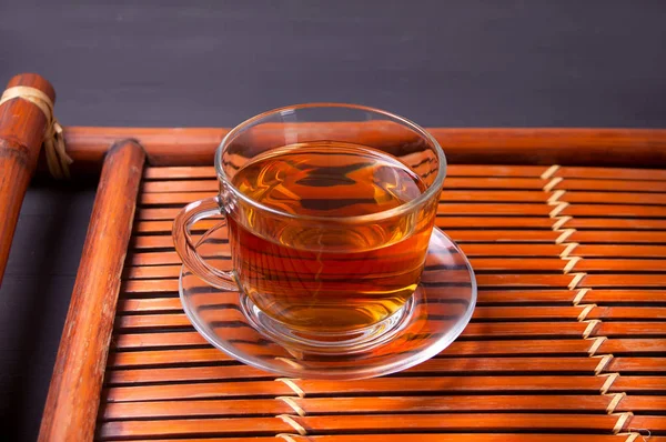 Taza Caliente Sobre Fondo Madera — Foto de Stock