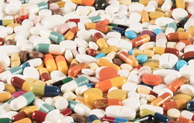 Hap beyaz arka plan yüzeyi yüksek bir sayı. İlaç endüstrisi için yüksek çözünürlüklü görüntü.