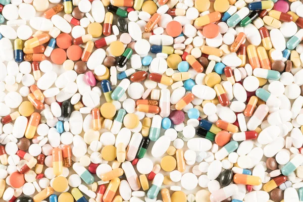 Vysoký Počet Pilulek Bílém Podkladu Povrchu Obrázek Vysokém Rozlišení Pro — Stock fotografie