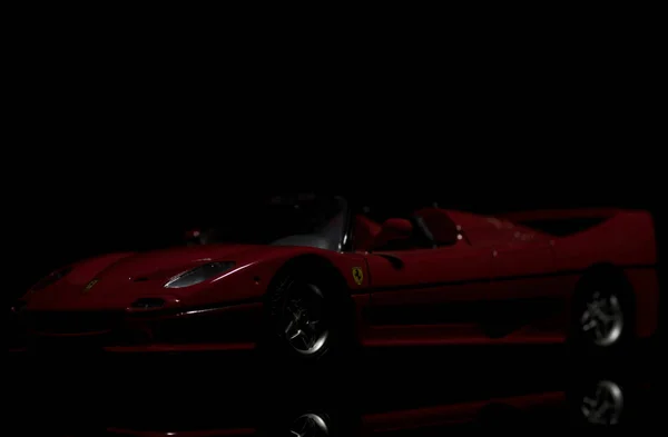 Red Ferrari F50 Black Background High Resolution Image Automotive Industry — Stock Photo, Image