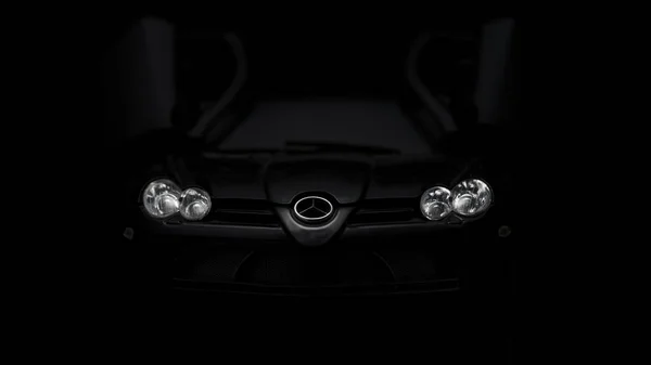 Black Slr Mclaren Black Background High Resolution Image Automotive Industry — Stock Photo, Image