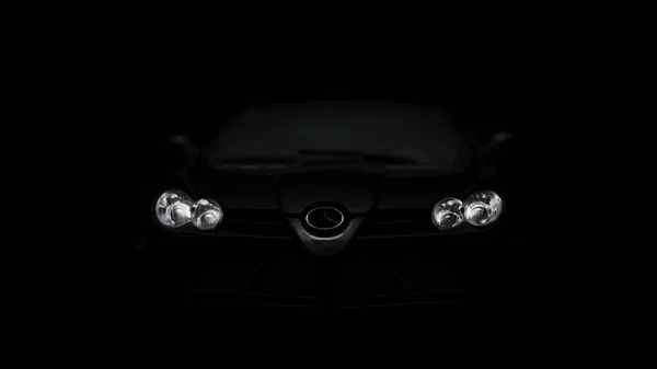 黑色背景上的黑色 Slr Mclaren 适用于汽车行业的高分辨率图像 — 图库照片