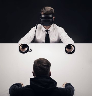 VR sanal reallity kavramı. Eğlence ve sağlık sektörü için yüksek çözünürlüklü görüntü.