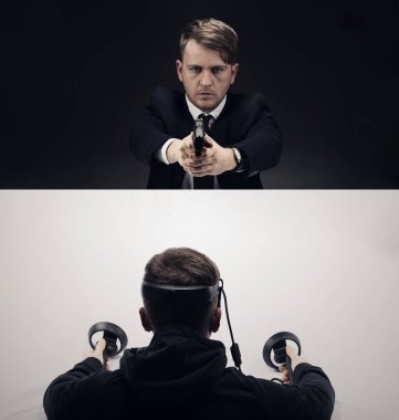 VR sanal reallity kavramı. Eğlence ve sağlık sektörü için yüksek çözünürlüklü görüntü.