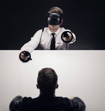 VR sanal reallity kavramı. Eğlence ve sağlık sektörü için yüksek çözünürlüklü görüntü.