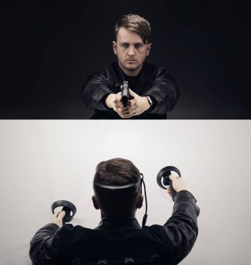 VR sanal reallity kavramı. Eğlence ve sağlık sektörü için yüksek çözünürlüklü görüntü.