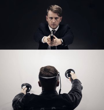 VR sanal reallity kavramı. Eğlence ve sağlık sektörü için yüksek çözünürlüklü görüntü.