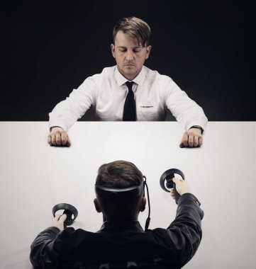 VR sanal reallity kavramı. Eğlence ve sağlık sektörü için yüksek çözünürlüklü görüntü.