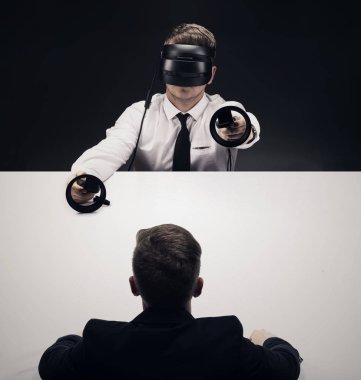 VR sanal reallity kavramı. Eğlence ve sağlık sektörü için yüksek çözünürlüklü görüntü.