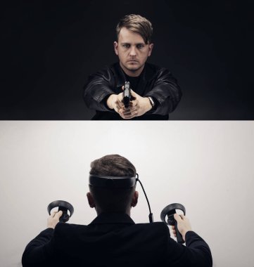 VR sanal reallity kavramı. Eğlence ve sağlık sektörü için yüksek çözünürlüklü görüntü.