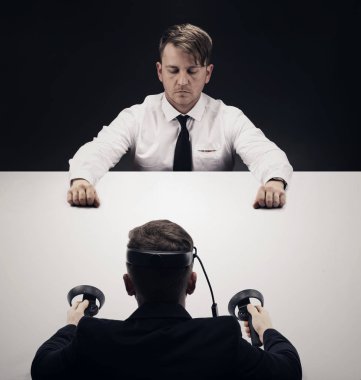 VR sanal reallity kavramı. Eğlence ve sağlık sektörü için yüksek çözünürlüklü görüntü.