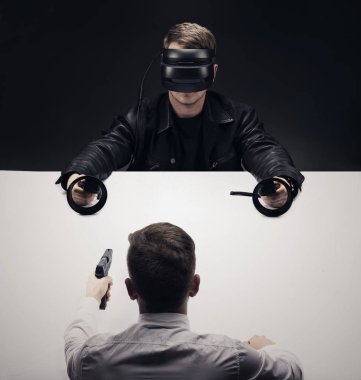 VR sanal reallity kavramı. Eğlence ve sağlık sektörü için yüksek çözünürlüklü görüntü.