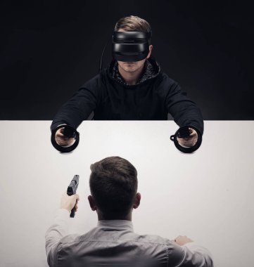 VR sanal reallity kavramı. Eğlence ve sağlık sektörü için yüksek çözünürlüklü görüntü.