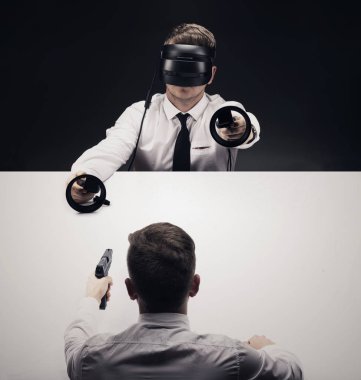 VR sanal reallity kavramı. Eğlence ve sağlık sektörü için yüksek çözünürlüklü görüntü.