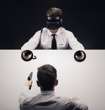 VR sanal reallity kavramı. Eğlence ve sağlık sektörü için yüksek çözünürlüklü görüntü.