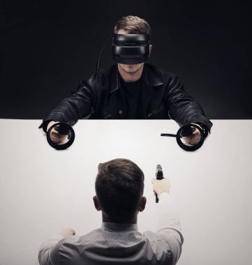 VR sanal reallity kavramı. Eğlence ve sağlık sektörü için yüksek çözünürlüklü görüntü.