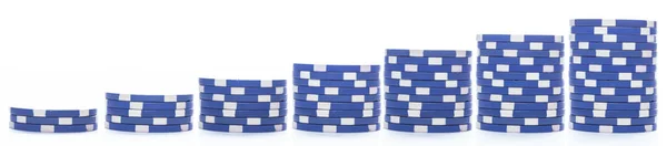 Koncepcja Żetonów Pokerowych Białym Tle Obraz Wysokiej Rozdzielczości Dla Branży — Zdjęcie stockowe