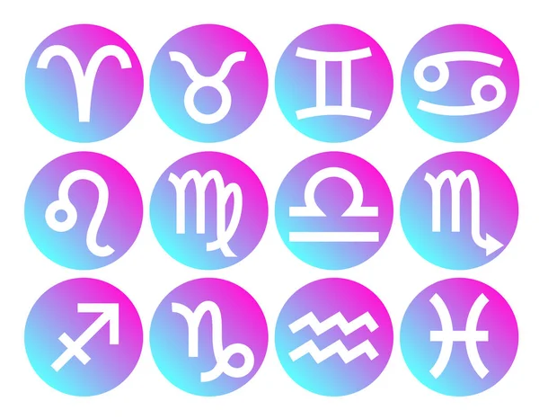 Zodiac Signs Icons Vector Illustration — стоковий вектор