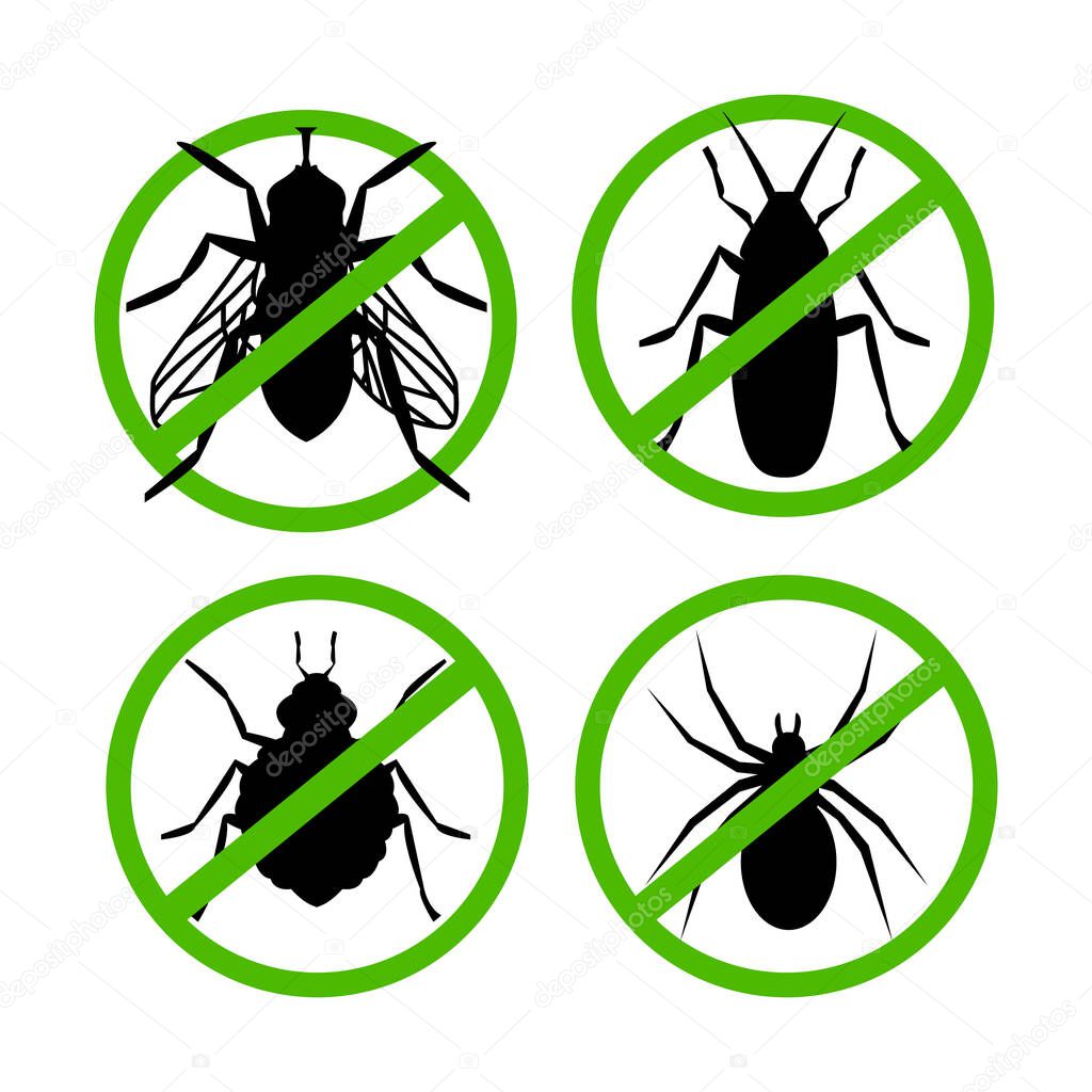 Four different pest control icons vector illustration