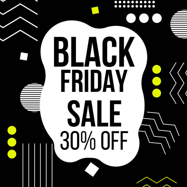 Banner Black Friday Sale 70% vector illustration.