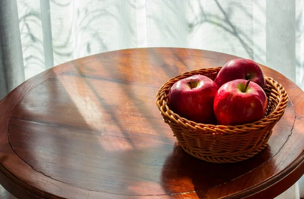 Apples Table Morning Room Next Window — Stock Photo, Image