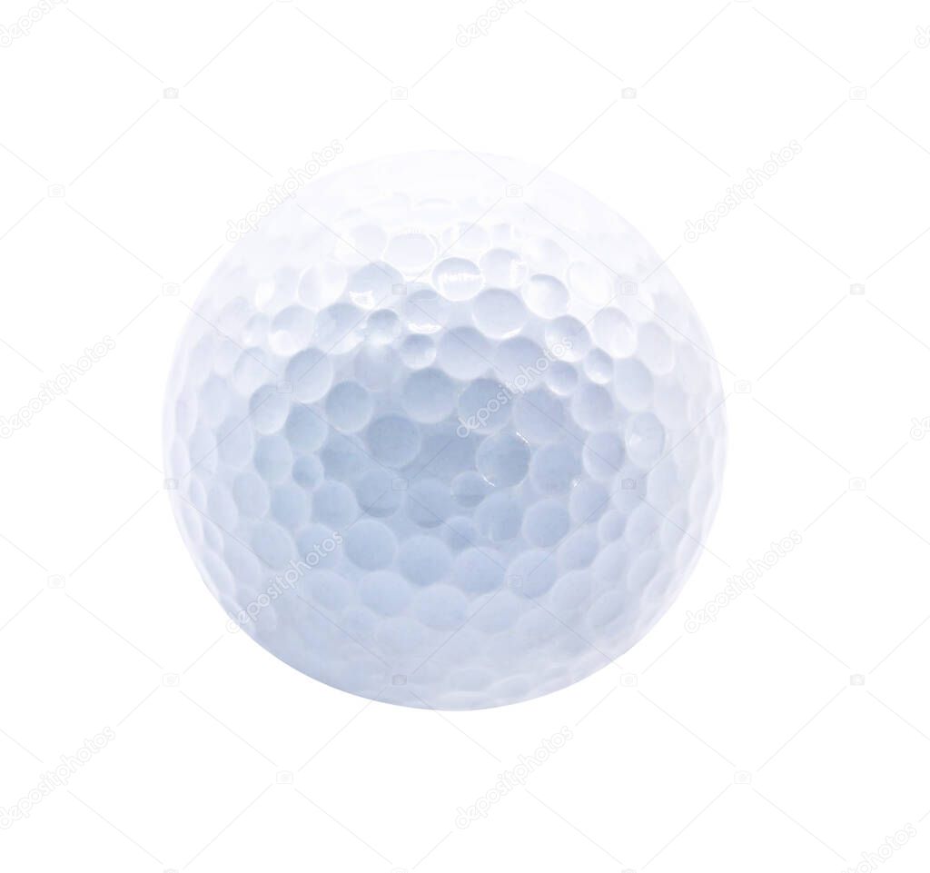 Golf ball isolated on white background with clipping path